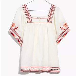 Madewell Embroidered Sandblossom Top Size L